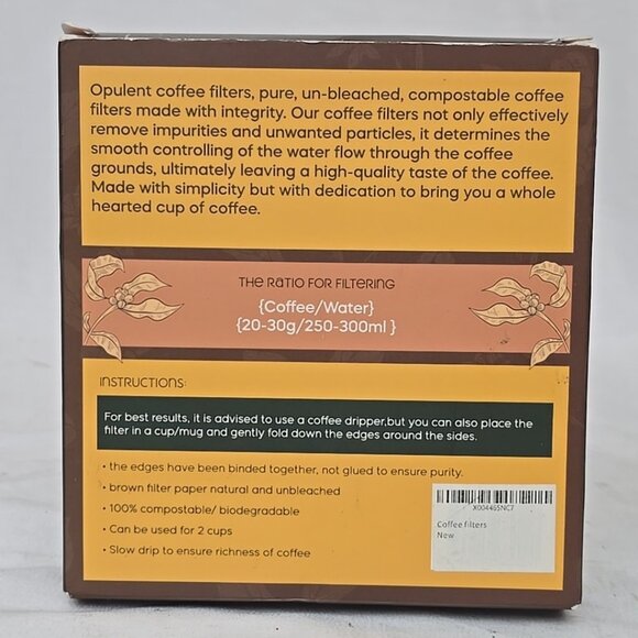 102 Size 1-2 Cup Small Coffee Paper Filters 200 COUNT Unbleached Disposable - Picture 3 of 4